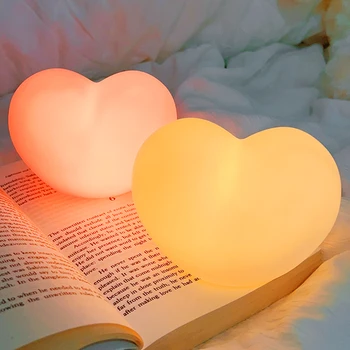 Светодиодный ночник Love Heart, Мини-лампа на батарейках, освещение домашней комнаты, украшения для свадебной вечеринки, Рождественские Подарки Изображение