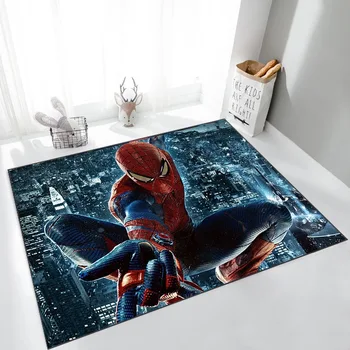 Ковер Marvel Avengers с Человеком-пауком, детская комната, гостиная, украшение спальни, коврик для прикроватной тумбочки, коврик для кухни, коврик для двери в туалет Изображение