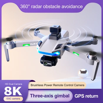 2022 Новый Профессиональный Беспилотный Летательный Аппарат S135 8K С 3-Осевым Карданом Для Аэрофотосъемки Автомобиля Quadcopter Для Обхода препятствий RC Dron Изображение