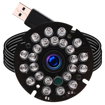 Инфракрасная USB-ПК-Камера ELP Дневного ночного видения Full HD 1920*1080 30 кадров в секунду H.264 IMX323 USB-Модуль Камеры С ИК-резкой и 24шт ИК-светодиодов Изображение