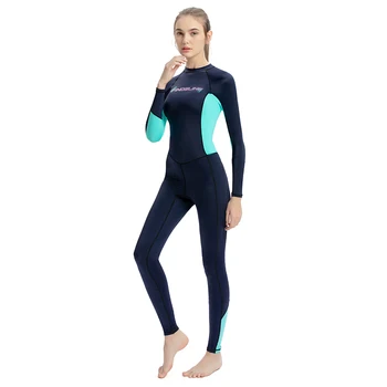 Новый женский гидрокостюм Ice Silka, быстросохнущий купальник, цельный водонепроницаемый купальник с длинными рукавами, солнцезащитный костюм для серфинга, молния сзади Изображение