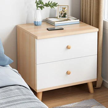 Хранение Маленькая кровать Приставной столик Роскошная минималистичная Тумбочка в скандинавском стиле в спальне Современные Симпатичные шкафы для офисной мебели Изображение