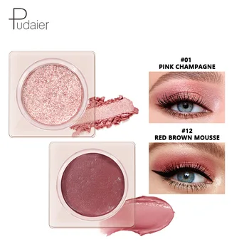 Тени для век Pudaier Monochrome Highlight Eyeshadow Matte Pearl Glitter Beauty Makeup 12 цветных теней для век Изображение