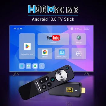 20шт H96MAX M3 Mini TV Stick Android 13.0 Smart TV Box WiFi6 4K*2K H.265 HEVC RK3528 Телеприставка Медиаплеер ТВ-ключ Изображение