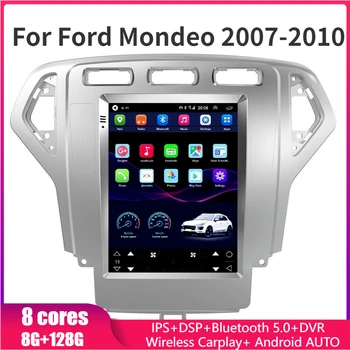 Автомобильный GPS-навигатор Android в стиле Tesla с вертикальным экраном для Ford Mondeo 2007 2008 2009 2010, автомагнитола, стерео, мультимедийный плеер Изображение