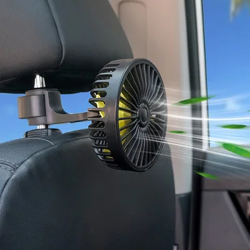 Вентилятор заднего сиденья автомобиля с 3 регулируемыми скоростями ветра Автомобильный охлаждающий вентилятор для внедорожников RV Вентилятор охлаждения с высоким расходом воздуха Изображение