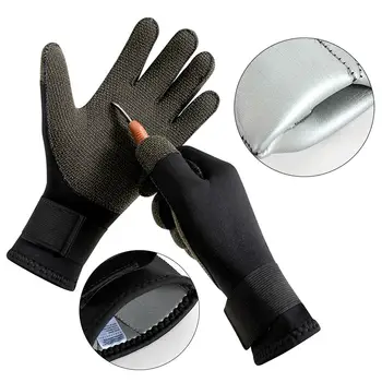 3 мм Неопреновые перчатки для гидрокостюма, перчатки с пятью пальцами, защита рук, теплые перчатки для подводного плавания для гребли, водные виды спорта, Серфинг, Рыба Изображение