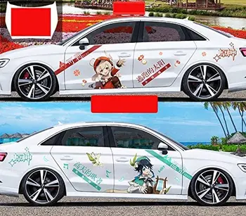 Автомобильные наклейки Xugang Genshin Impact Klee с левой и правой стороны, автомобильные наклейки для универсальных аниме-наклеек на автомобиль, лучшие Рождественские наклейки Изображение