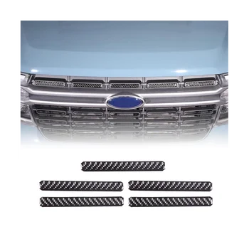 Накладки на решетку радиатора переднего бампера, декоративные наклейки-деколи для Ford Maverick 2022 2023, Внешние аксессуары - Мягкое углеродное волокно Изображение