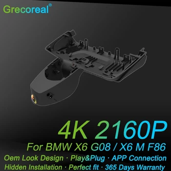 Grecoreal Передняя Автомобильная Приборная Камера 4K Dash Cam Dual Wifi Play Plug Автомобильный Видеорегистратор Dashcam для BMW X6 G06 X6M F86 2020 2021 2022 Изображение