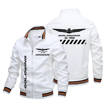 Пальто Куртка с логотипом GOLDWING, летная куртка с принтом Forester, повседневная бейсбольная куртка, велосипедная куртка, мужская одежда, верхняя часть куртки Изображение