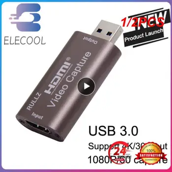 1 / 2ШТ Карта захвата аудио-видео 4K 1080P HDMI-совместимый USB 3.0 для записи на зеркальную видеокамеру, экшн-камеру для потокового воспроизведения игр Изображение