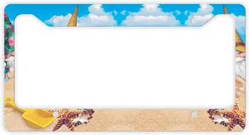 Морские украшения для дома Пляжные гномы Песочный замок Новинка Рамка для номерного знака Gnomes Изображение