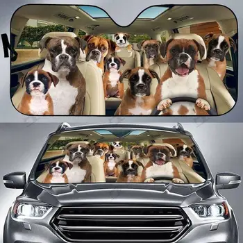 Солнцезащитный козырек для собак Boxer Dog Auto на лобовое стекло автомобиля, солнцезащитный козырек Изображение