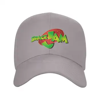Высококачественная джинсовая кепка с логотипом Space Jam, нанесенным графическим логотипом бренда, вязаная шапка, бейсболка Изображение