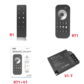 RT1 + V1 0-10V PWM светодиодный диммер 2.4 G RF беспроводной контроллер светодиодной ленты для одноцветной светодиодной ленты или модуля 4 типа памяти сцены Изображение