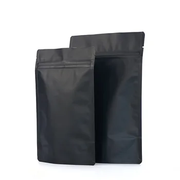 100шт пластиковых мешков из Майлара, защищающих от запаха, матовый Черный чехол для упаковки в стойку, сумка для хранения ювелирных изделий в розницу, подарочная сумка с застежкой-молнией Изображение
