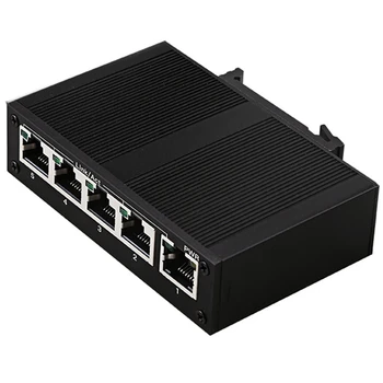 5-портовый сетевой коммутатор 100 Мбит /с Ethernet промышленного класса, неуправляемый промышленный сетевой разветвитель рельсового типа Изображение