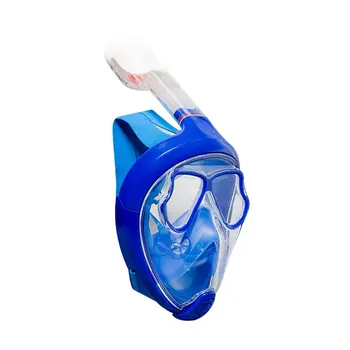 Полностью сухая маска для подводного плавания, Сменные очки для близорукости, Дизайн всего лица, Подводная маска для подводного плавания с маской Предотвращает рвотные позывы Изображение