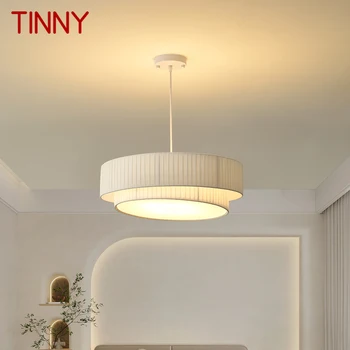 Современный подвесной светильник TINNY LED Creativity Pleats, Белый подвесной потолочный светильник для домашнего декора гостиной, столовой, спальни Изображение