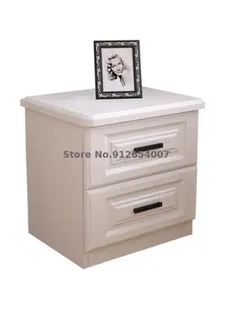 Прикроватный столик простые современные белые шкафы для хранения в спальне, скандинавские экономичные простые прикроватные тумбочки Изображение