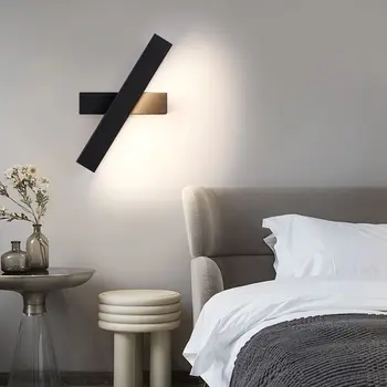 Прикроватный настенный светильник, настенный светильник для кабинета, современная вращающаяся лампа, ресторан, спальня, минималистичная фоновая стена, креативный осветительный прибор Изображение