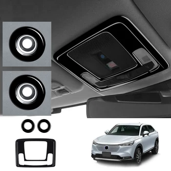 3шт Глянцевый Черный Интерьер автомобиля, Передняя Задняя Лампа для чтения, Накладка на крышку лампы, Наклейка для Honda Vezel HR-V HRV 2021 2022 Изображение