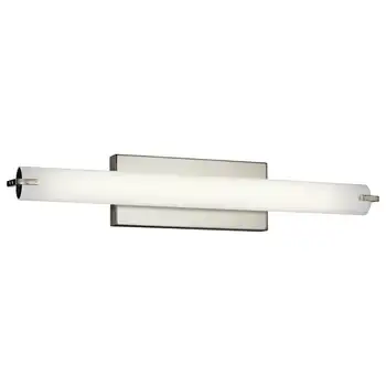 1 Светильник из матового никеля, встроенный светодиодный светильник для туалетного столика с белым акриловым абажуром Изображение