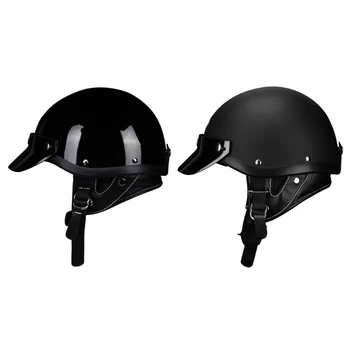Мотоциклетный шлем для взрослых, шлем для скутера, модный полуоткрытый шлем с защитными очками, прошел тест на безопасность дорожного движения Прямая поставка Изображение
