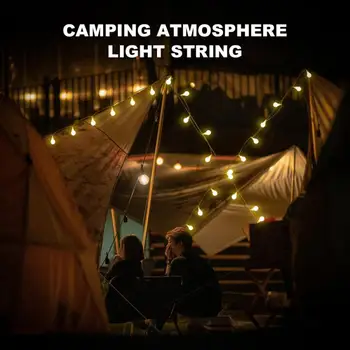 Солнечные струнные фонари, пузырьковая лампа, наружные светодиодные фонари с хрустальным шаром, водонепроницаемый USB-аккумулятор, патио-светильник для украшения палатки для кемпинга Изображение