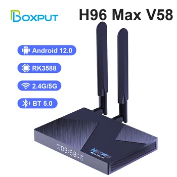 BOXPUT H96 Max TV Box Rockchip RK3588 64G 8K WIFI6 Четырехъядерный IPTV Smart Box TV Android 12 1000M DDR4 BLE5.0 Tv Box Бесплатная доставка Изображение