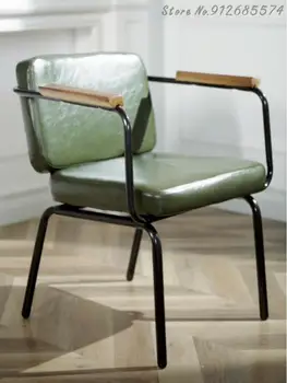 Промышленный стиль Ретро Кованый Железный стул Лофт Домашний Свет для отдыха Роскошное Кафе Дизайнерский Обеденный стул творческой личности Изображение