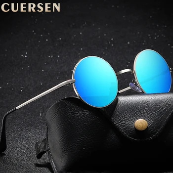 2023 Стимпанк Поляризованные солнцезащитные очки для мужчин, ретро Дизайнерские женские солнцезащитные очки для улицы, круглые линзы с застежкой-молнией в коробке Изображение