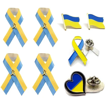 Значок-Булавка С Флагом Украины, Брошь-Значок, Значки, Брошь В Виде Узла Мира, Брошь Из Благотворительной Коллекции, Аксессуары, Значок Национального Флага, Брошь В Виде Узла Любви Изображение