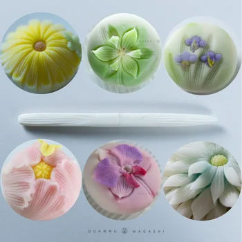 Японские инструменты Wagashi для изготовления сердцевины цветка с двусторонней текстурой лепестка Изображение