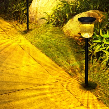Светильник для газона на солнечной энергии, автоматическое освещение, ночник Для садовых двориков, парков Изображение