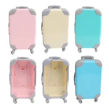 Мини-чемодан для куклы, дорожная тележка для багажа, аксессуары для куклы, детские игрушки Изображение