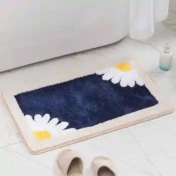 2023 Новый коврик для пола с мультяшной маргариткой для входа в ванную, противоскользящий коврик для ванной, впитывающий мультяшный коврик для ног в спальне Изображение