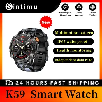 Смарт-часы K59 с диагональю 1,43 дюйма с индивидуальными циферблатами, определяющими частоту сердечных сокращений, монитор артериального давления, несколько спортивных режимов, умные часы Изображение