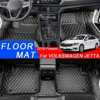 Водонепроницаемое ковровое покрытие из искусственной кожи 3D Full Surround Автомобильный коврик для Volkswagen JETTA A7 2019-2025 Подкладки Для ног Аксессуары Изображение