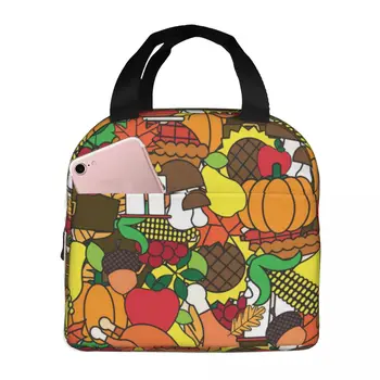 С Днем Благодарения, портативная изолированная Оксфордская сумка для ланча, многоразовый ланч-бокс, органайзер для ланча, термоохладитель, сумка-тоут, Изображение