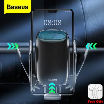 Беспроводное автомобильное зарядное устройство Baseus Qi Fast Car Wireless 15W для iPhone 11 Samsung S20 Xiaomi Mi 9, держатель для зарядки, Индукционное зарядное устройство Изображение