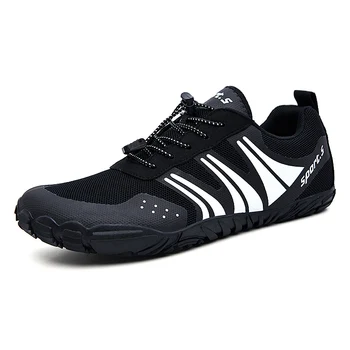 Черная обувь для босиком, мужская обувь для бега, женская обувь для плавания, Дышащая Спортивная обувь для пеших прогулок, Быстросохнущие кроссовки с речной и морской водой. Изображение