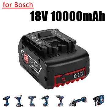 Для Электроинструментов Bosch 18V 10000mAh Аккумуляторная Батарея со светодиодной Литий-ионной Заменой BAT609, BAT609G, BAT618, BAT618G, BAT614 Изображение