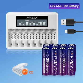PALO 1,5 В Литий-ионный аккумулятор типа АА 1,5 В литий-ионный аккумулятор для мыши с дистанционным управлением, маленький вентилятор, Электрическая игрушка Изображение