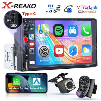 REAKOSOUND 1Din Type-C 7-Дюймовый Емкостный Экран Full Touch HD Автомобильный MP5-плеер USB Bluetooth Карта Сенсорный Экран Carplay FM-Камера Изображение