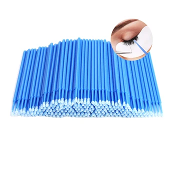Упаковка из 100 микро-щеточек для ресниц, одноразовых микро-щеточек для наращивания ресниц, микро-палочек для подтяжки ресниц (синий) Изображение